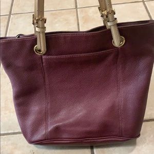 Michael Kors Maroon Leather Shoulder Bag